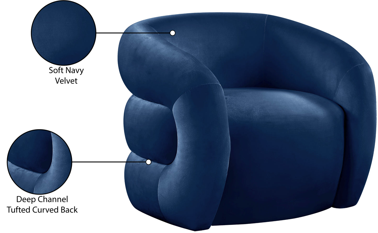 claude navy velvet accent chair navy