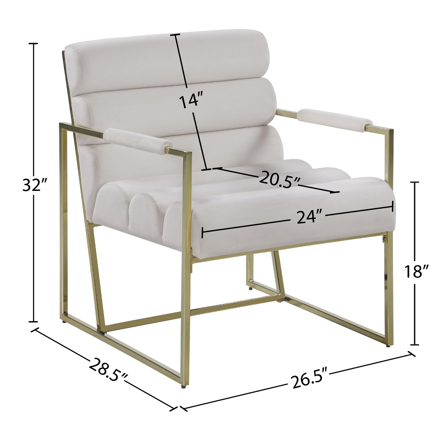 scarlett cream velvet accent chair cream