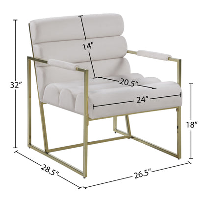 Scarlett Cream Velvet Accent Chair Cream