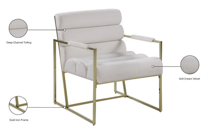 Scarlett Cream Velvet Accent Chair Cream