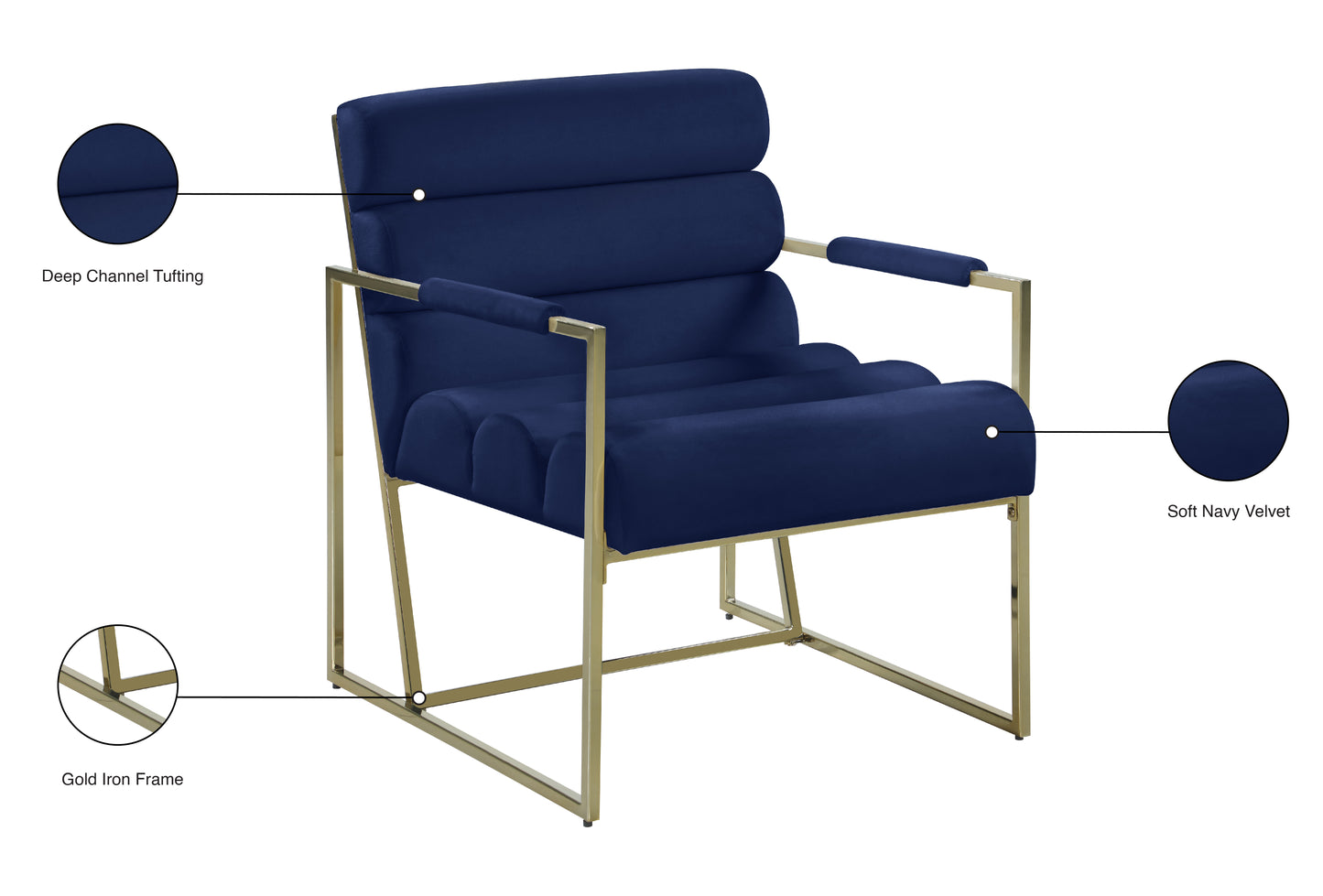 scarlett navy velvet accent chair navy