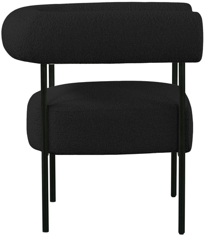 Chesterfield Black Boucle Fabric Accent Chair Black