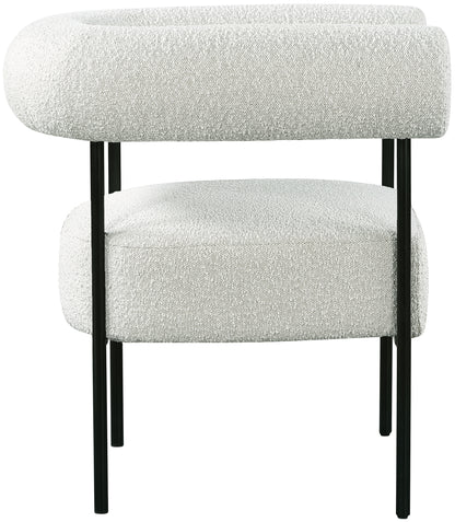 Chesterfield Cream Boucle Fabric Accent Chair Cream