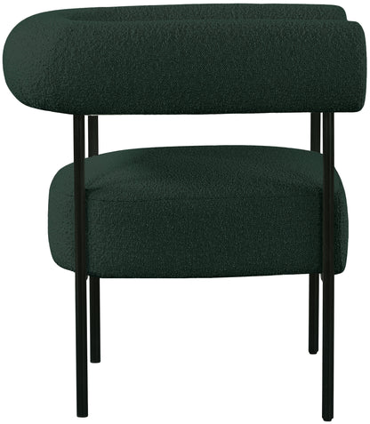 Chesterfield Green Boucle Fabric Accent Chair Green