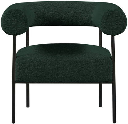 Chesterfield Green Boucle Fabric Accent Chair Green