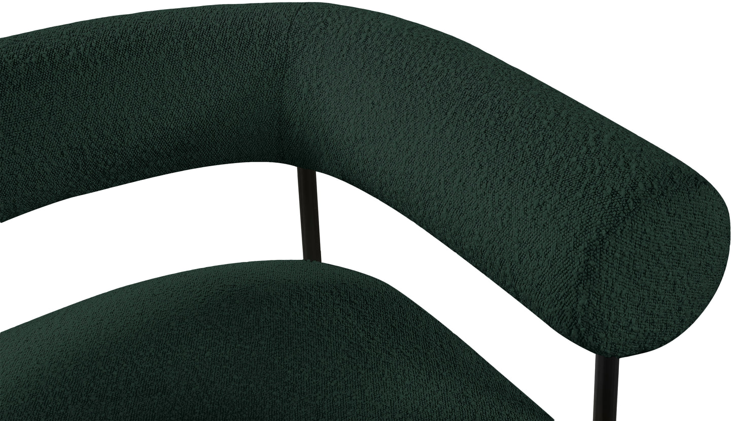 chesterfield green boucle fabric accent chair green