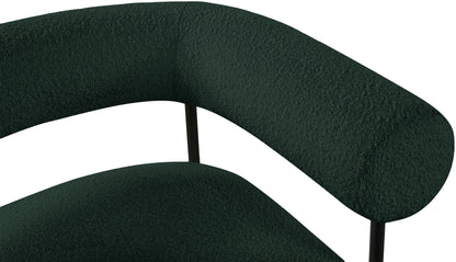 Chesterfield Green Boucle Fabric Accent Chair Green