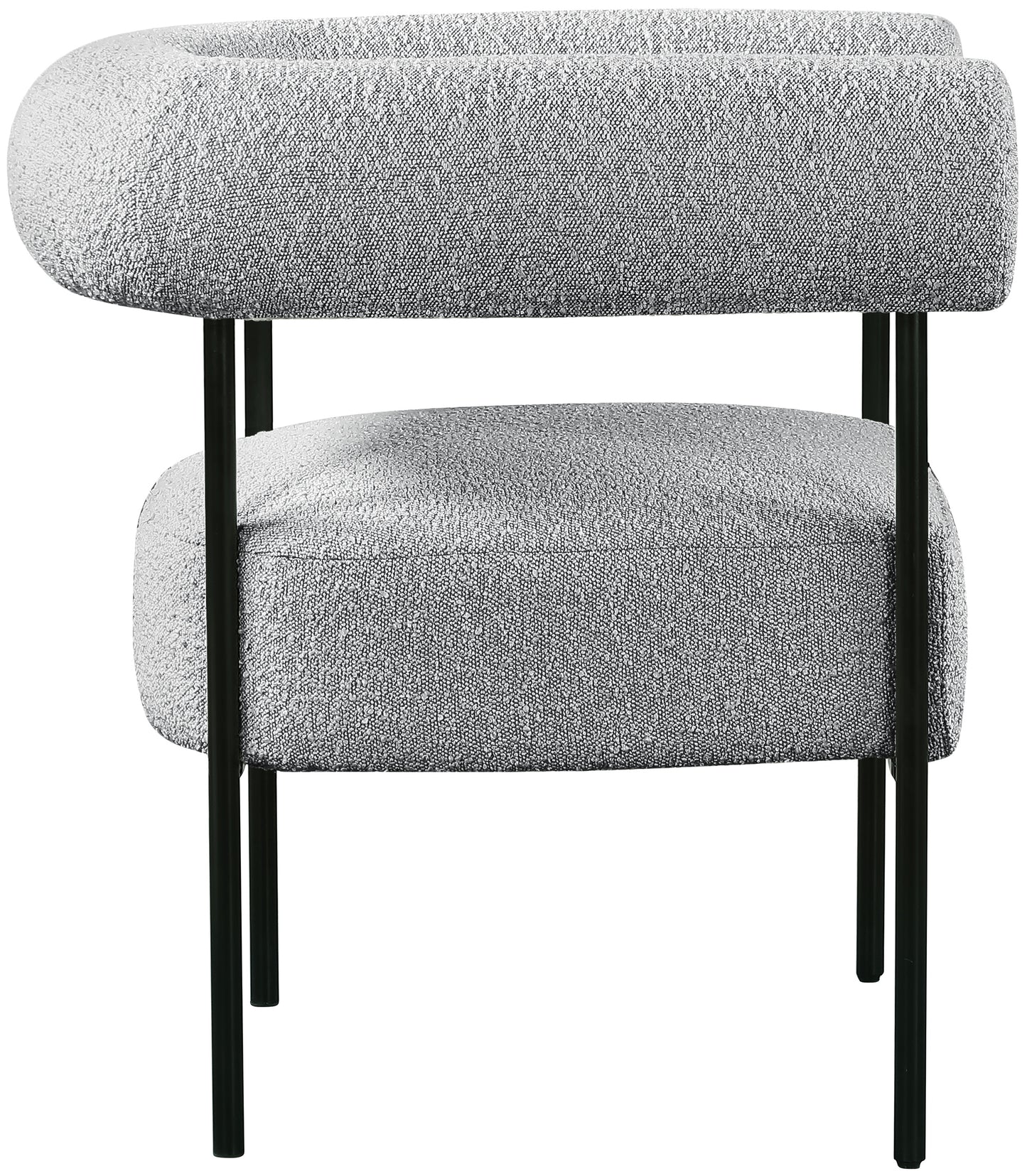 chesterfield grey boucle fabric accent chair grey