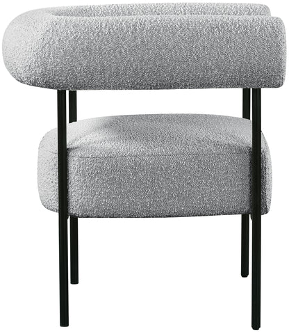 Chesterfield Grey Boucle Fabric Accent Chair Grey