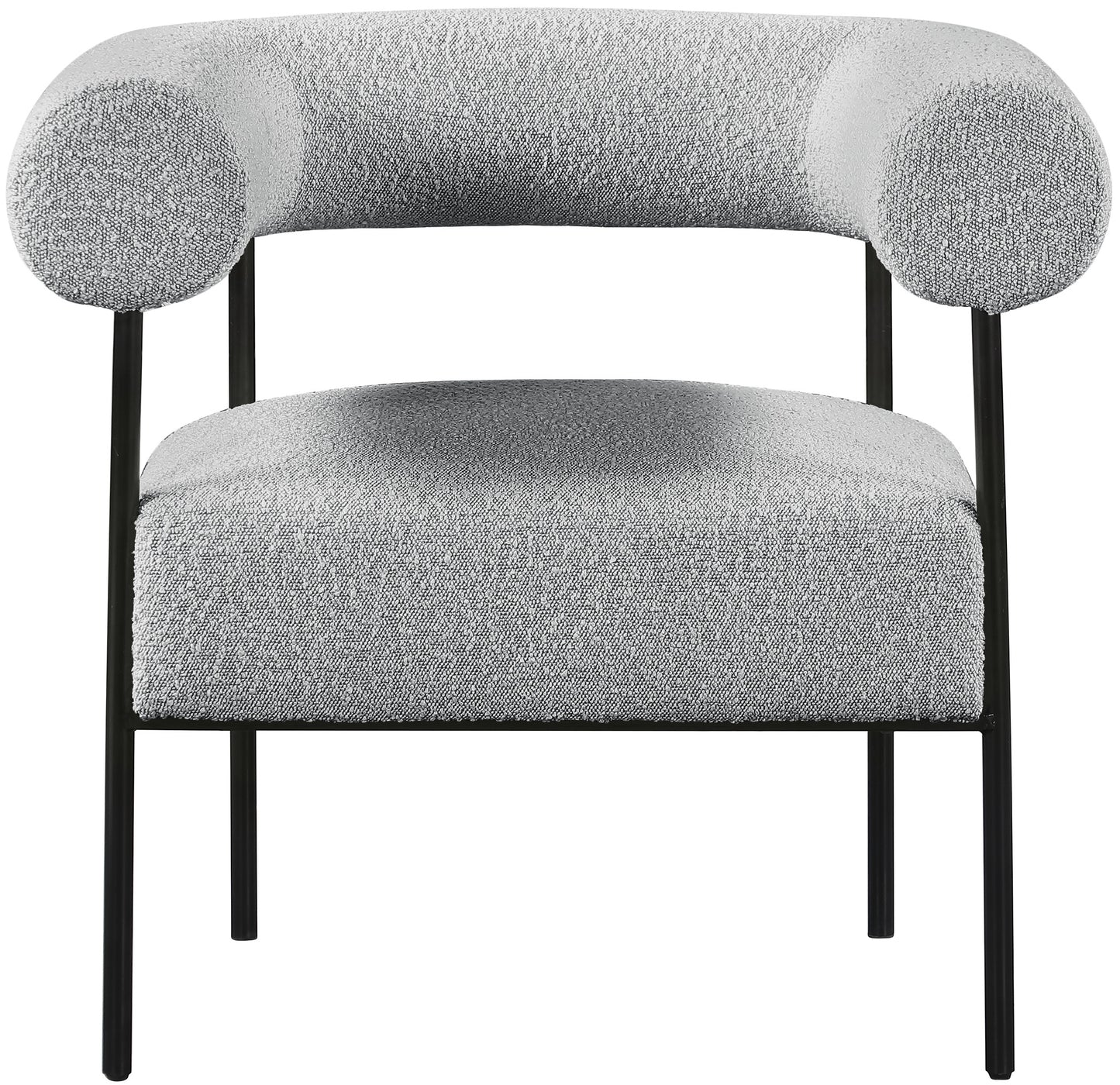 chesterfield grey boucle fabric accent chair grey