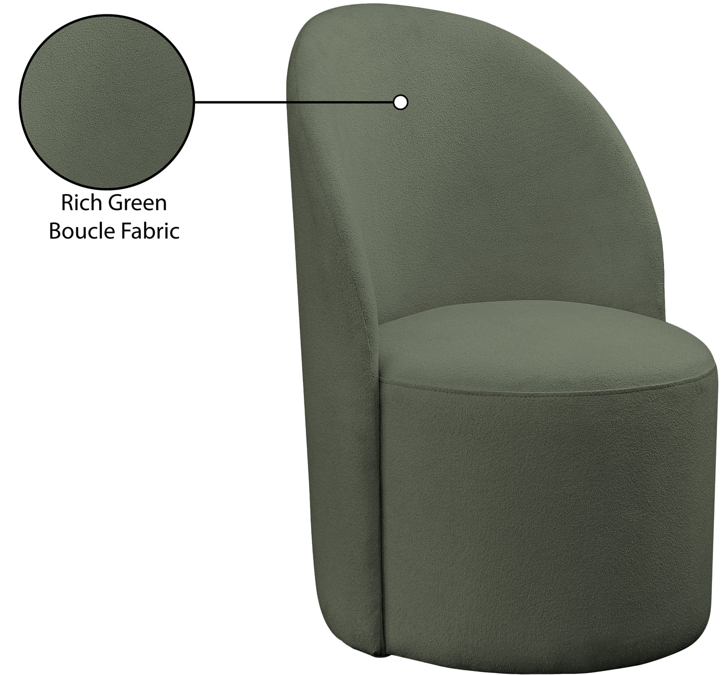 graham green boucle fabric accent chair green