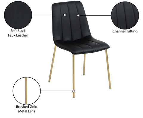 Nora Black Faux Leather Dining Chair C