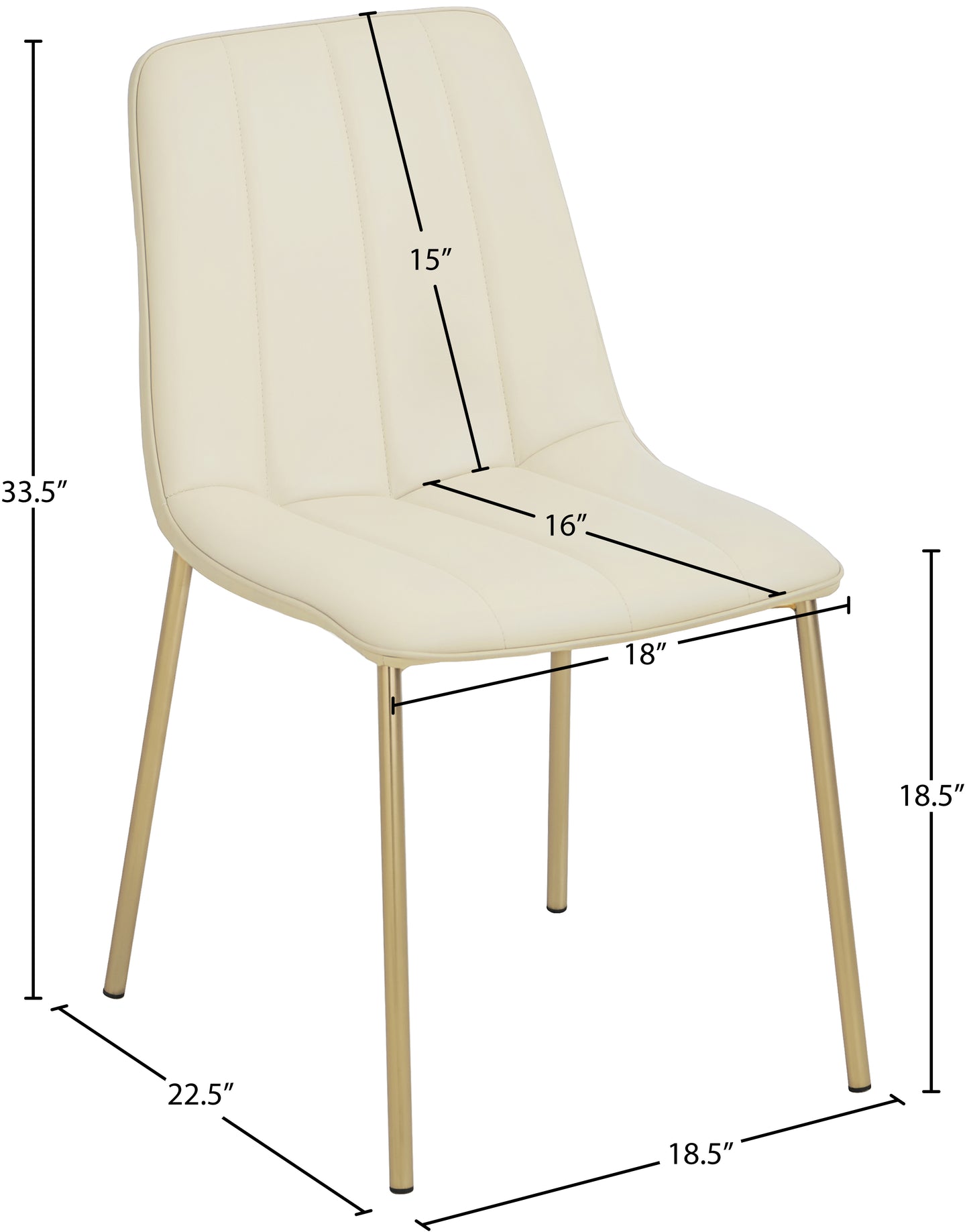 nora cream faux leather dining chair c