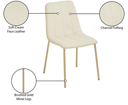 Nora Cream Faux Leather Dining Chair C