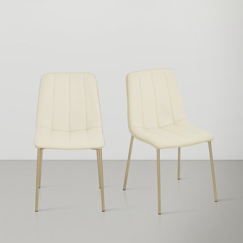 Nora Cream Faux Leather Dining Chair C