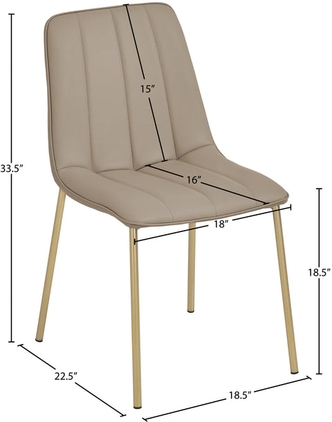 Nora Taupe Faux Leather Dining Chair C