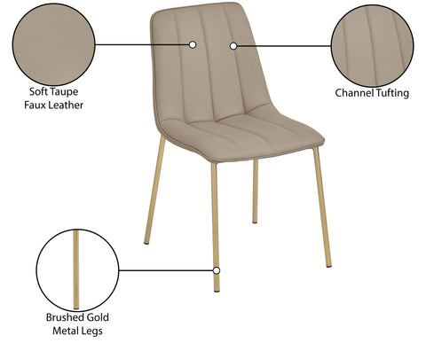 Nora Taupe Faux Leather Dining Chair C
