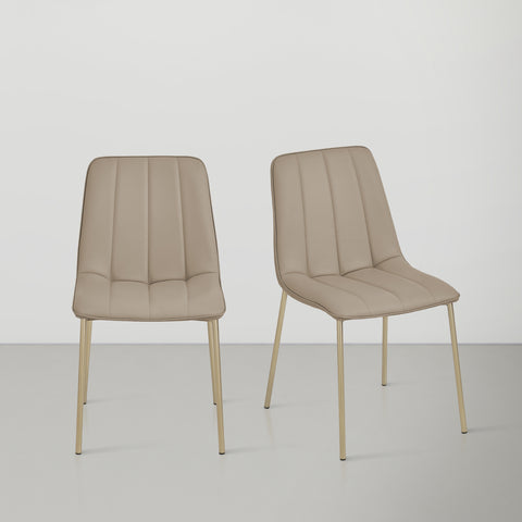 Nora Taupe Faux Leather Dining Chair C