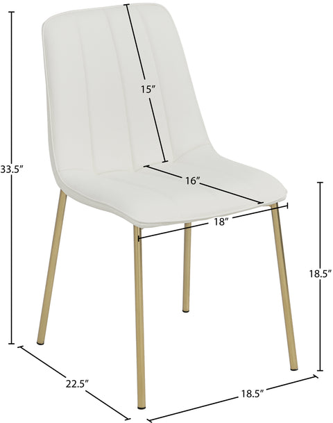 Nora White Faux Leather Dining Chair C