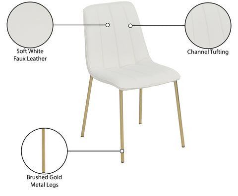 Nora White Faux Leather Dining Chair C