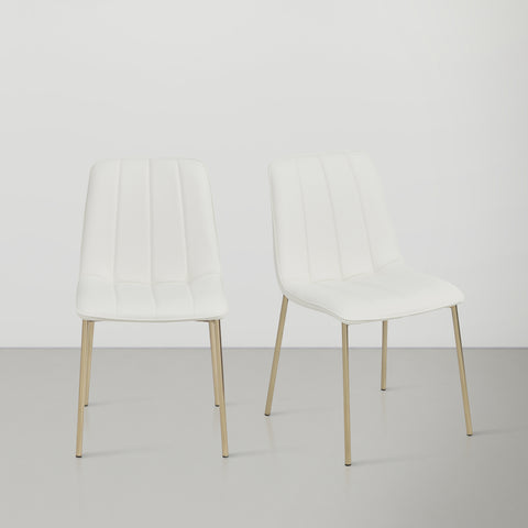 Nora White Faux Leather Dining Chair C