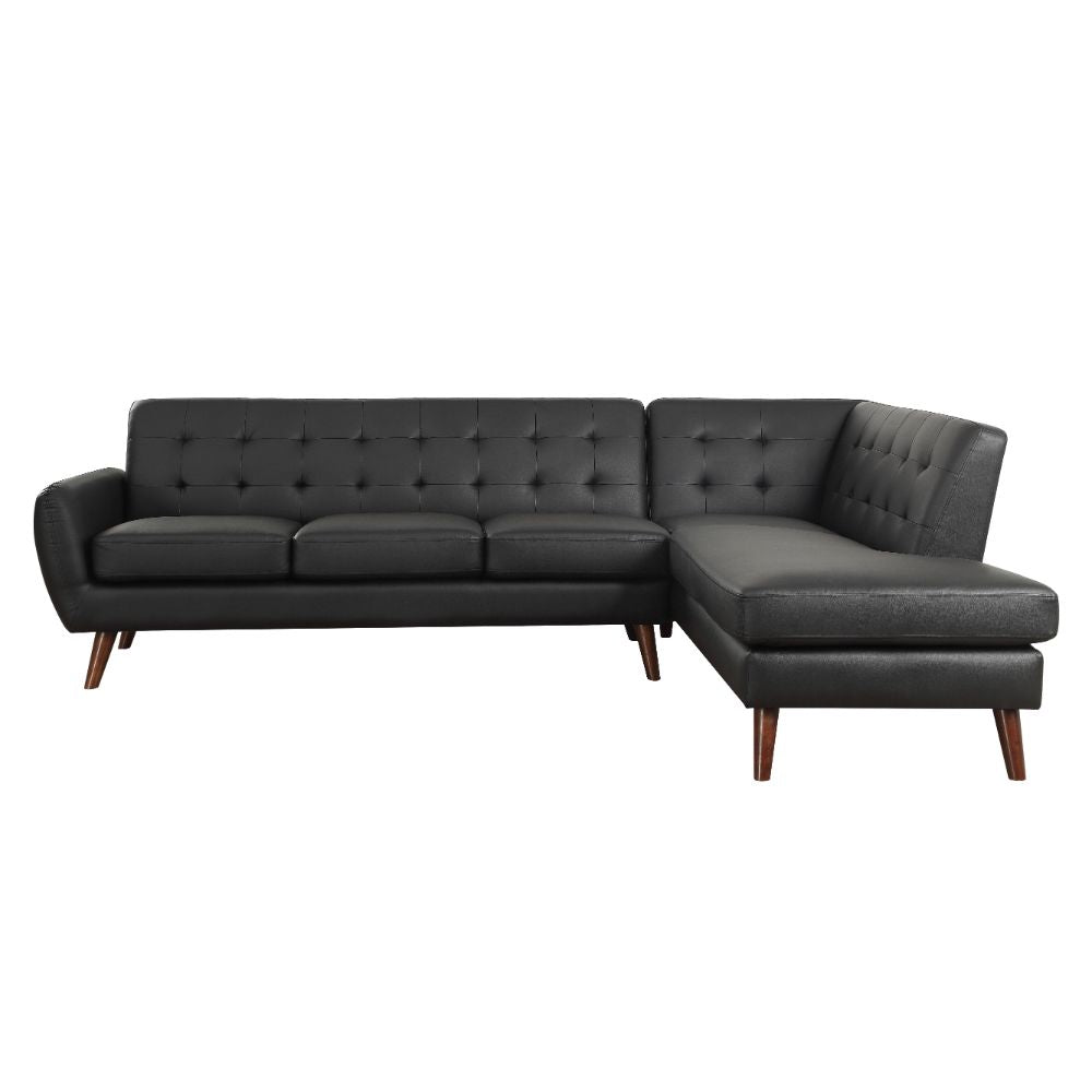 cilliers ii sectional sofa, black synthetic leather