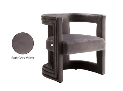 Hermosa Grey Velvet Accent Chair Grey