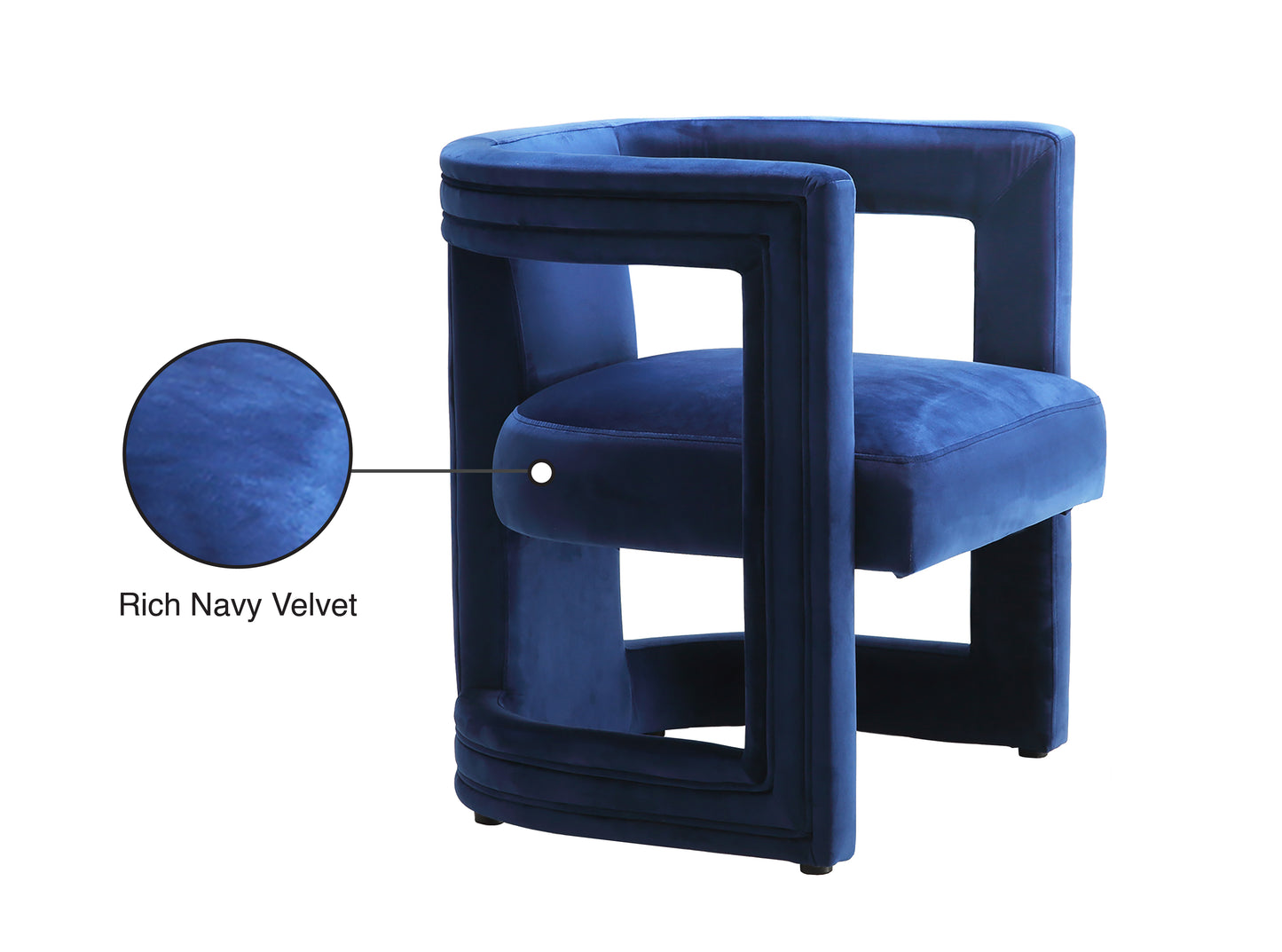 hermosa navy velvet accent chair navy