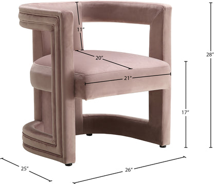 Hermosa Pink Velvet Accent Chair Pink