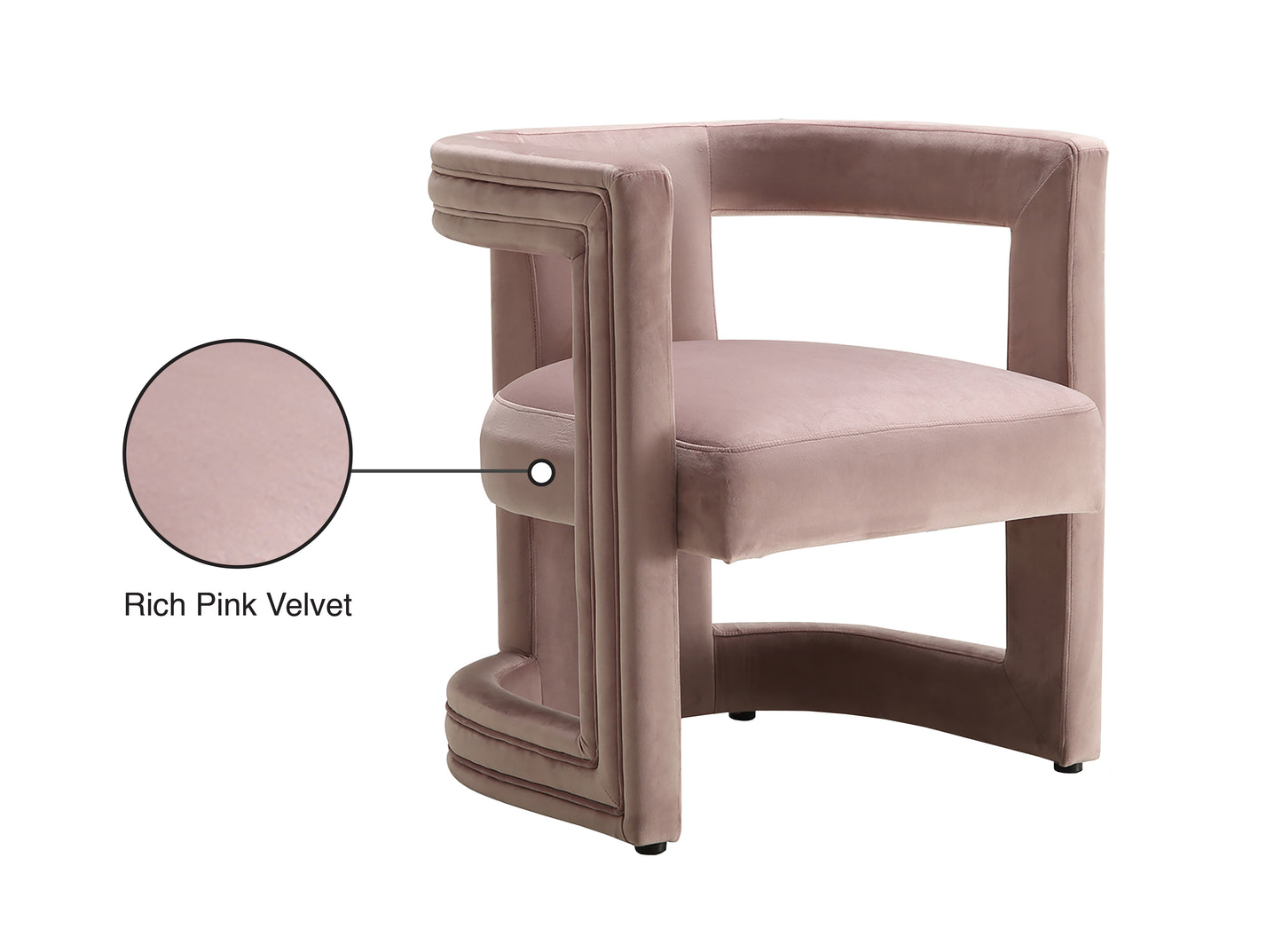 hermosa pink velvet accent chair pink