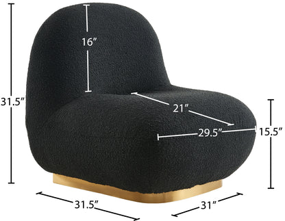 Tori Black Boucle Fabric Accent Chair Black
