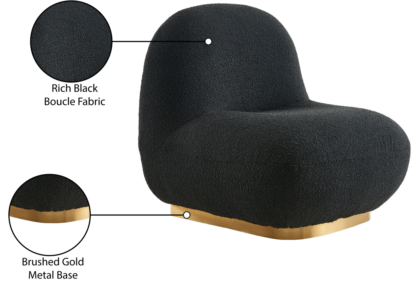 tori black boucle fabric accent chair black