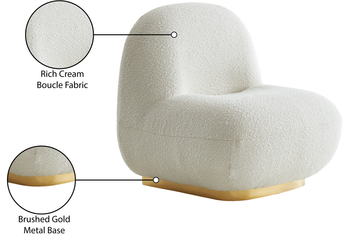 tori cream boucle fabric accent chair cream