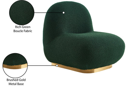 Tori Green Boucle Fabric Accent Chair Green