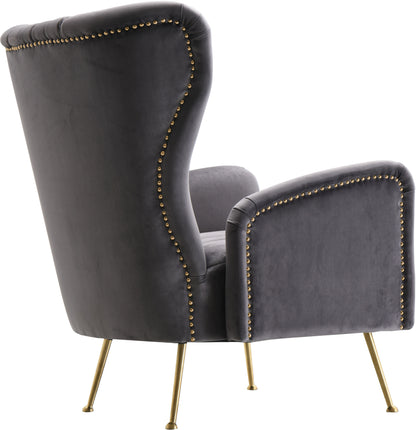 Nolan Grey Velvet Accent Chair Grey