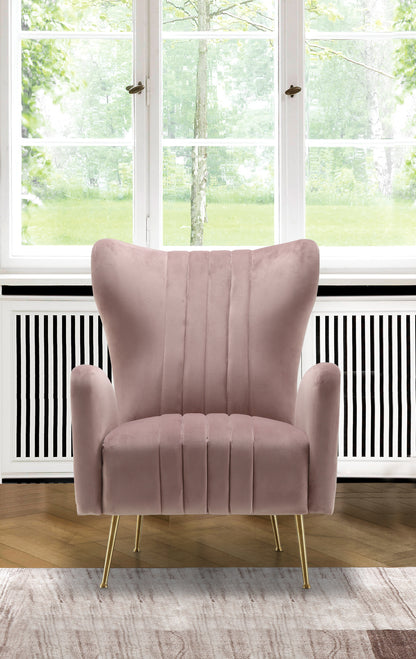 Nolan Pink Velvet Accent Chair Pink