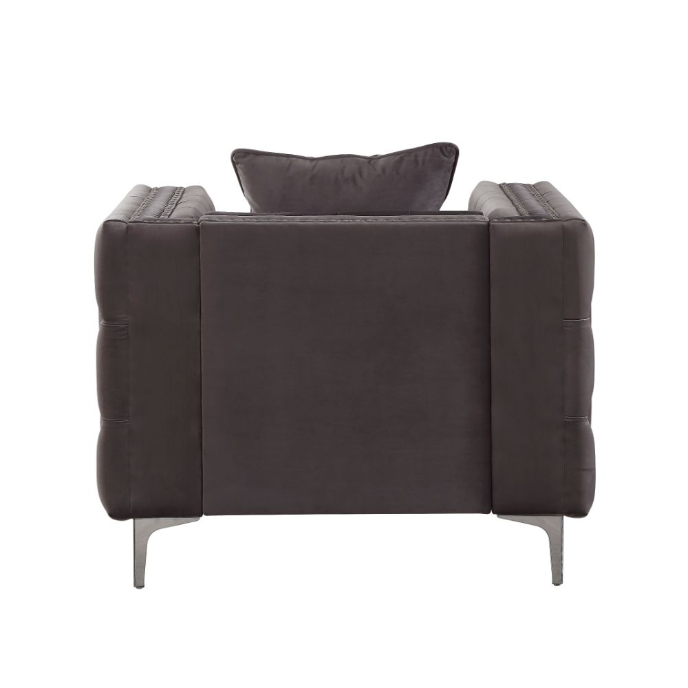 cleo ii chair, dark gray velvet