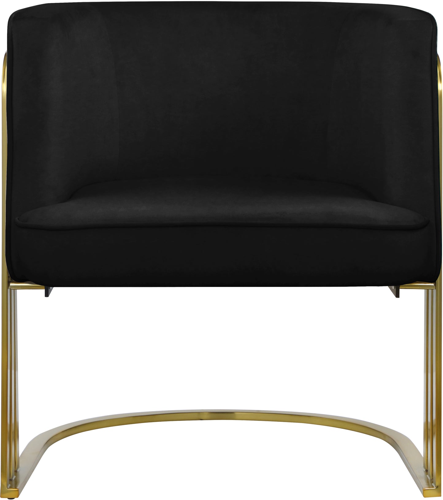 lucia black velvet accent chair black