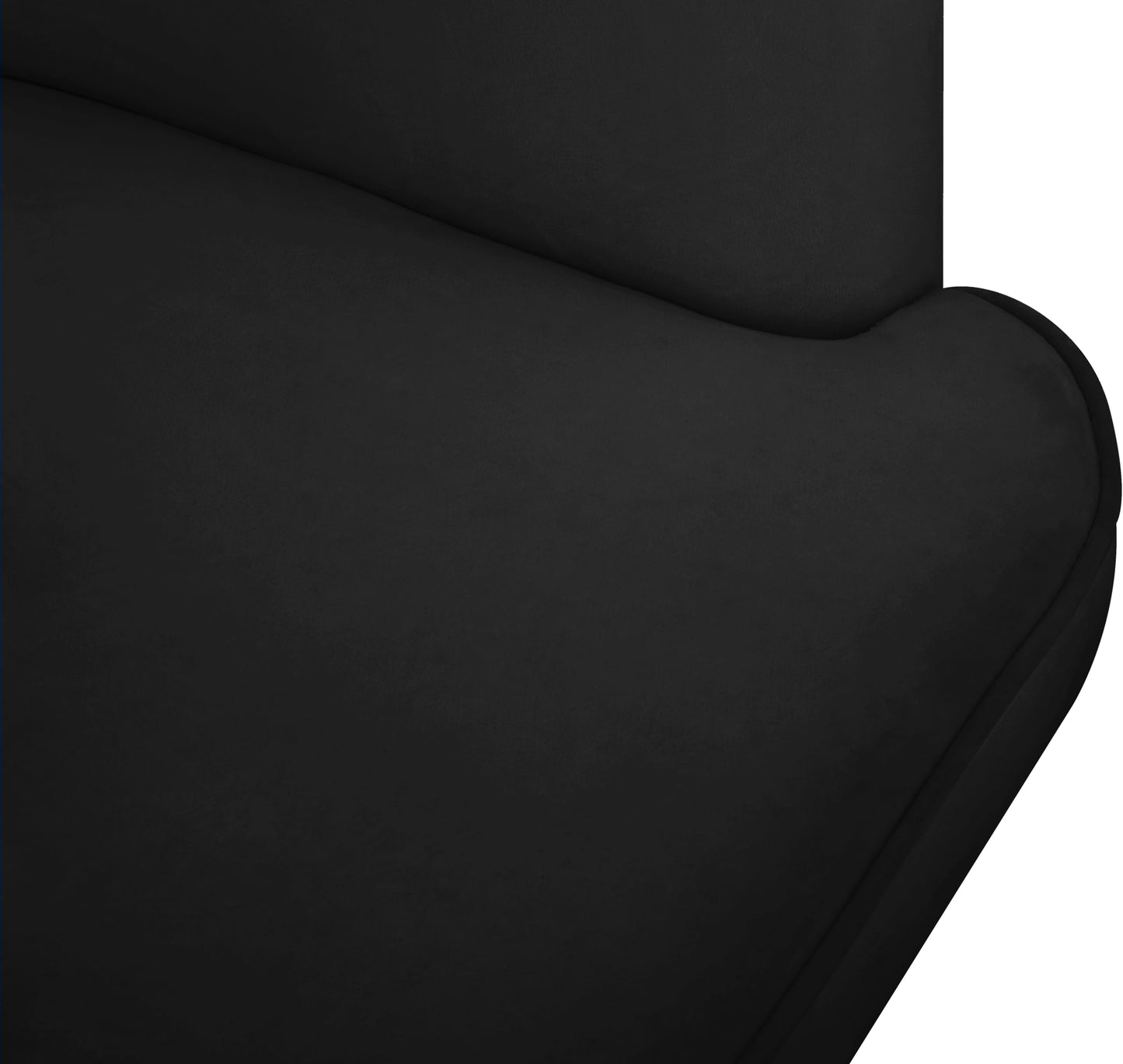 lucia black velvet accent chair black