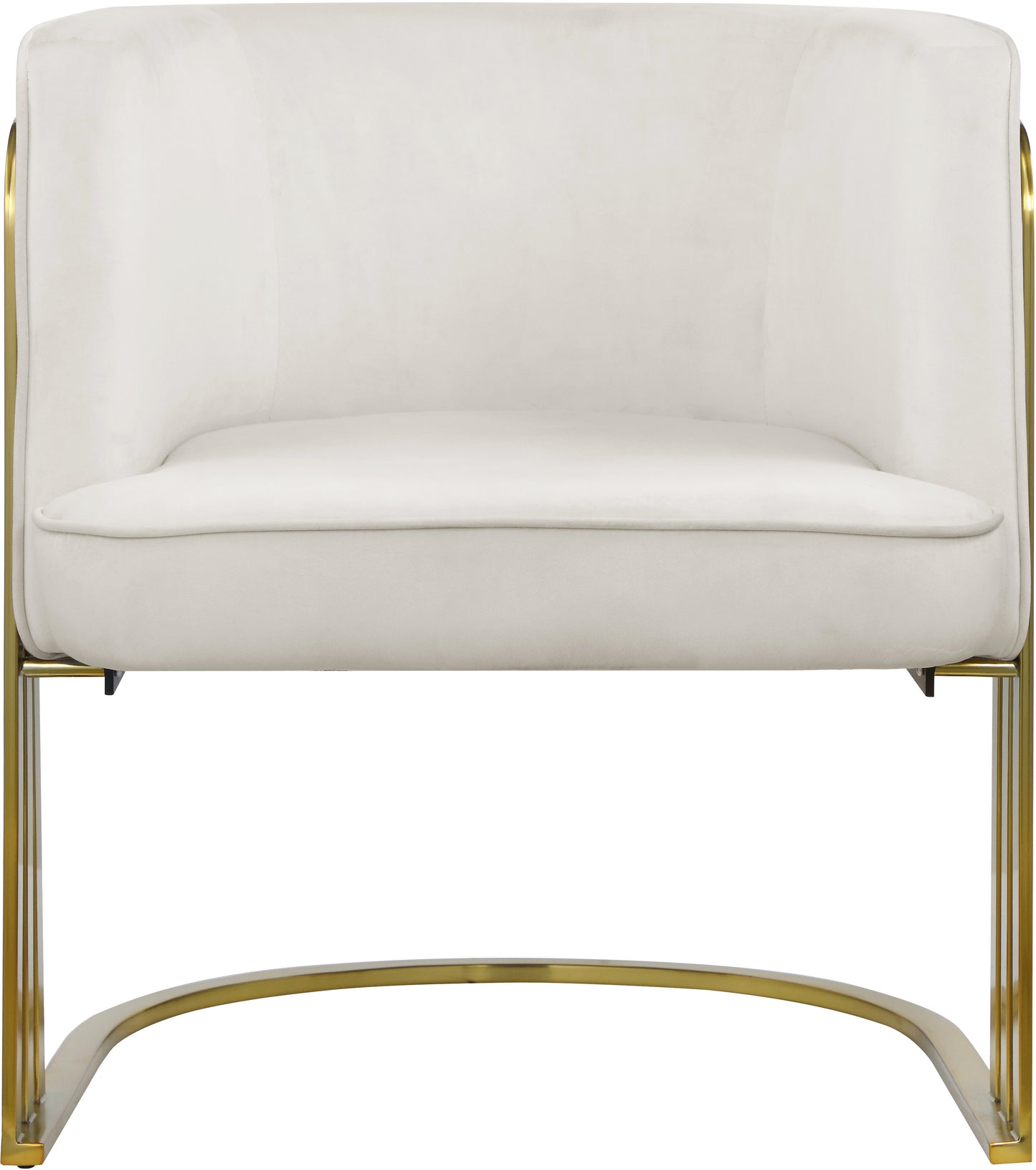 lucia cream velvet accent chair cream