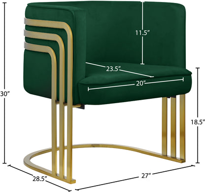 Lucia Green Velvet Accent Chair Green