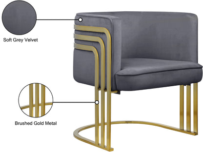 Lucia Grey Velvet Accent Chair Grey