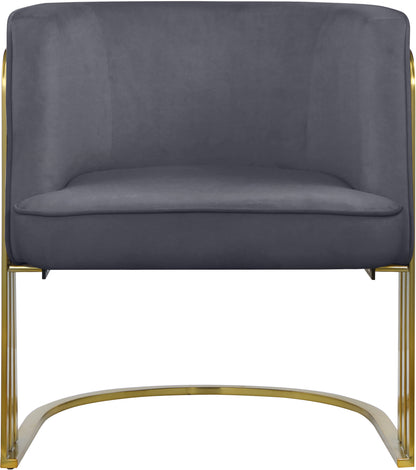 Lucia Grey Velvet Accent Chair Grey