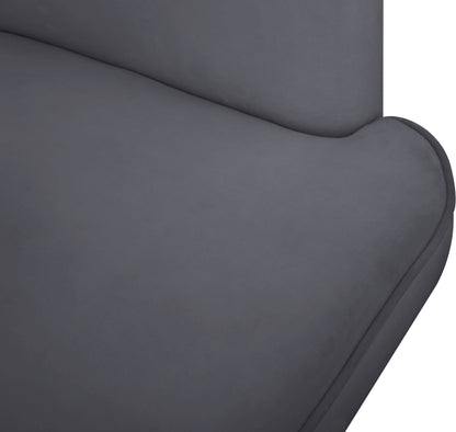 Lucia Grey Velvet Accent Chair Grey