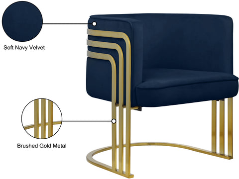 Lucia Navy Velvet Accent Chair Navy