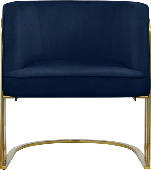 Lucia Navy Velvet Accent Chair Navy