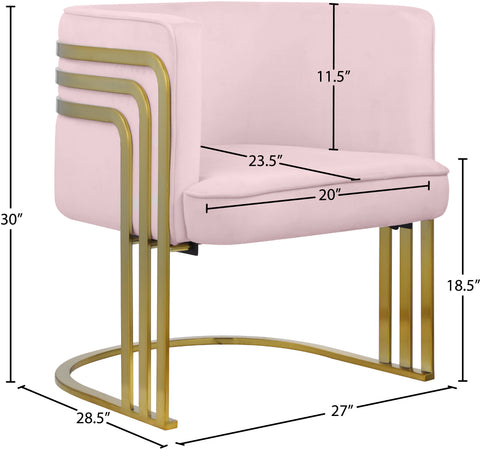 Lucia Pink Velvet Accent Chair Pink