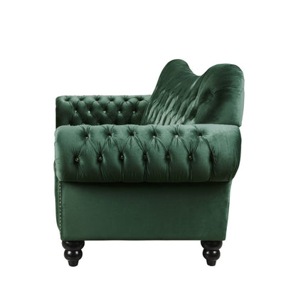 Cliasca Loveseat, Green Velvet