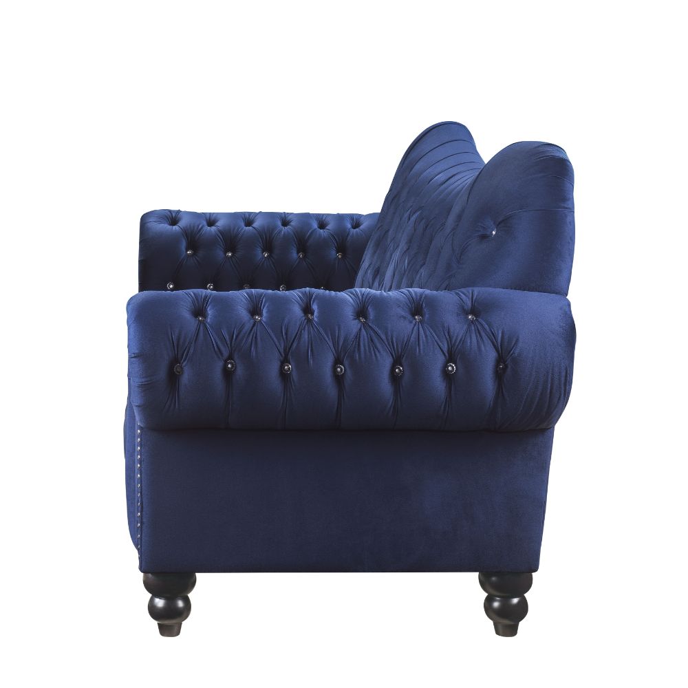 cliasca sofa, navy velvet