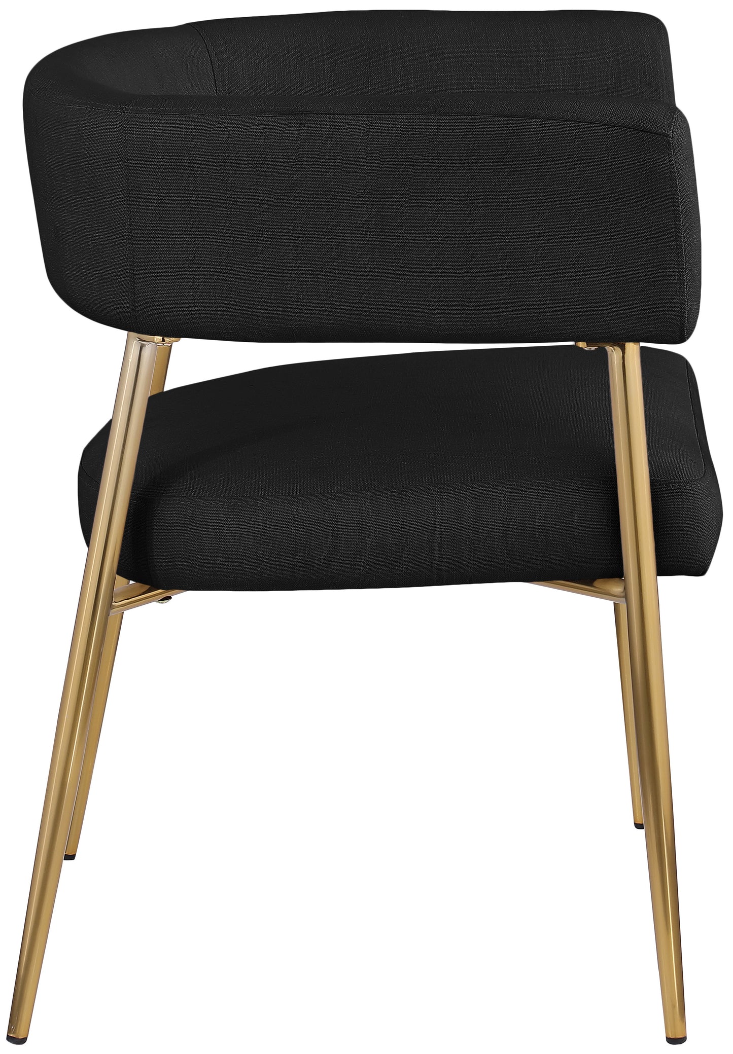 royal black durable linen textured fabric dining chair c